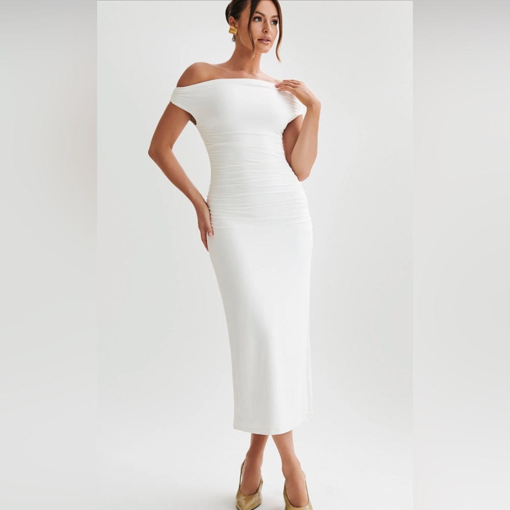 Meshki Off-Shoulder White Maxi Dress